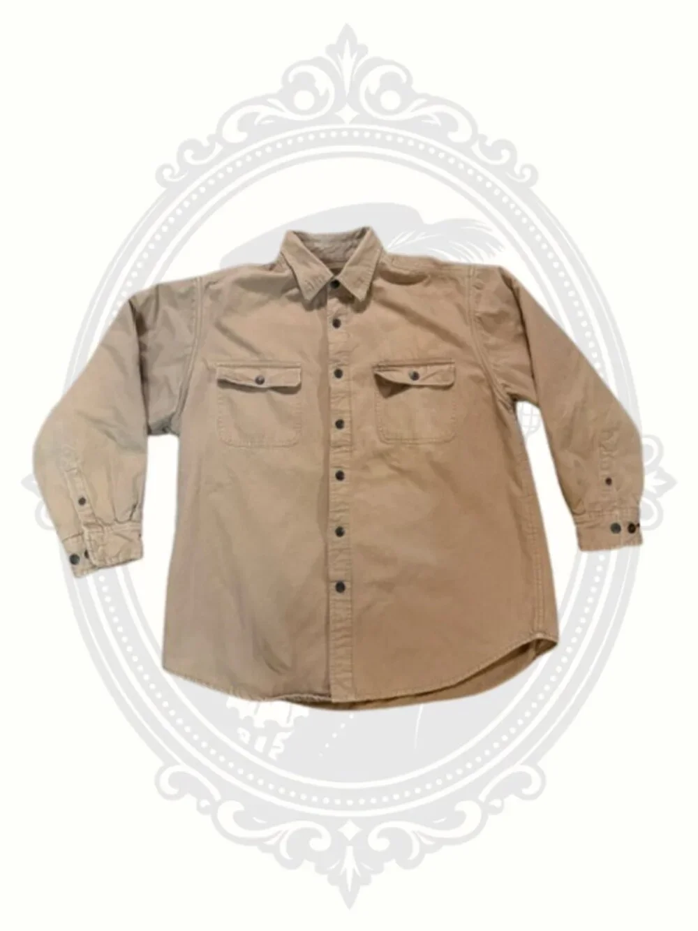Fleece Lined Shirt Jacket Tan Men's L